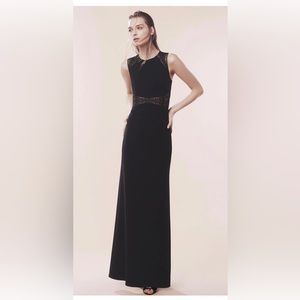 BCBG MaxAzria Maryana Sleeveless Black Lace Maxi Dress Size 6